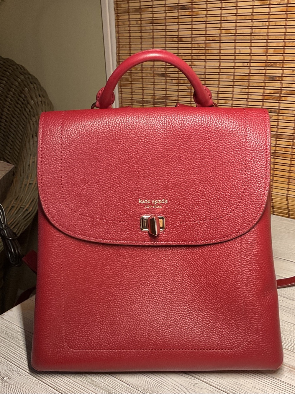 Kate Spade Essential Medium Backpack deep red EUC